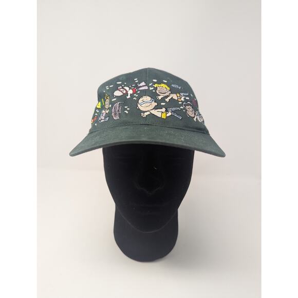 VTG Peanuts Swimming Snorkeling Game Snapback Hat Black Head Start Sportswear - Picture 3 of 9